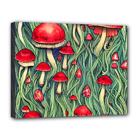 Natural Fairy Foraging Garden Canvas 14  X 11  (stretched) by GardenOfOphir