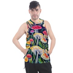 Woodsy Mushroom Design Foresty Men s Sleeveless Hoodie by GardenOfOphir