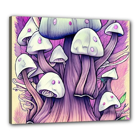 Forestcore Mushroom Canvas 24  X 20  (stretched) by GardenOfOphir