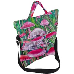 Forest Mushrooms Fold Over Handle Tote Bag by GardenOfOphir