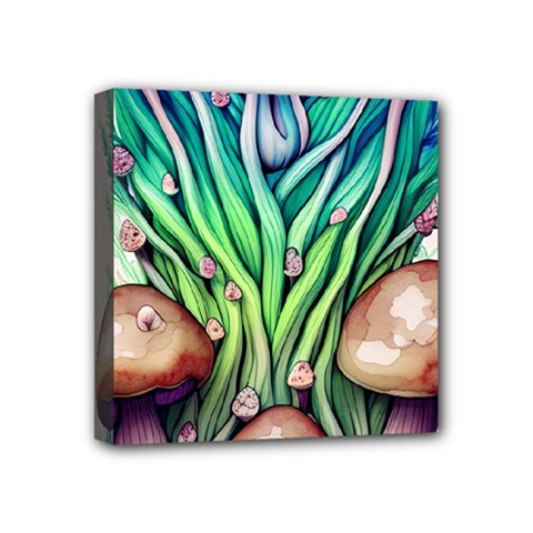Goblin Core Forest Mushroom Mini Canvas 4  X 4  (stretched) by GardenOfOphir