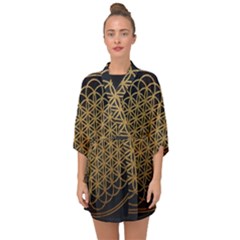 Horizon Sempiternal Bring Abstract Pattern Half Sleeve Chiffon Kimono by Jancukart