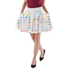 Spirals Twirls Abstract Geometric Art Pattern A-line Pocket Skirt by Jancukart