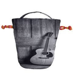 Acoustic Guitar Drawstring Bucket Bag by artworkshop