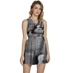 Acoustic Guitar Sleeveless High Waist Mini Dress by artworkshop