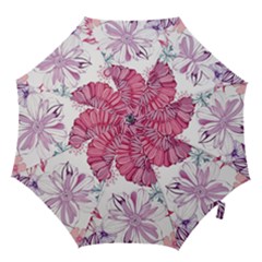 Red And Pink Flowers Vector Art Asters Patterns Backgrounds Hook Handle Umbrellas (large) by Jancukart
