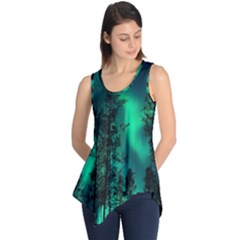 Aurora Northern Lights Celestial Magical Astronomy Sleeveless Tunic by Jancukart