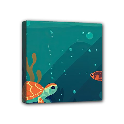 Ai Generated Ocean Sea Fish Aquatic Water Nature 5 Mini Canvas 4  X 4  (stretched) by Pakemis