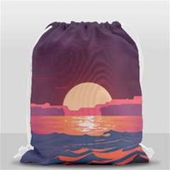 Sunset Ocean Beach Water Tropical Island Vacation 5 Drawstring Bag (small) by Pakemis
