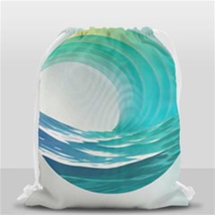 Tsunami Tidal Wave Wave Minimalist Ocean Sea 2 Drawstring Bag (small) by Pakemis