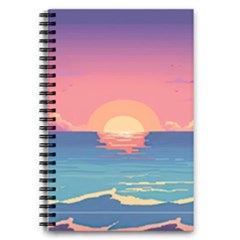 Sunset Ocean Beach Water Tropical Island Vacation 2 5 5  X 8 5  Notebook by Pakemis