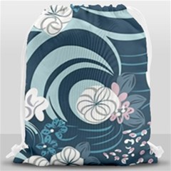 Flowers Pattern Floral Ocean Abstract Digital Art Drawstring Bag (large) by Pakemis