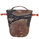 Rustic Charm Abstract Print Drawstring Bucket Bag View1