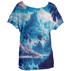 Tropical Winter Fantasy Landscape Paradise Women s Oversized Tee by Pakemis