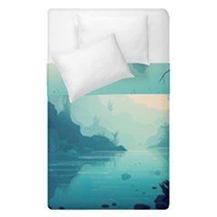 Ai Generated River Forest Woods Outdoors Duvet Cover Double Side (single Size) by Pakemis