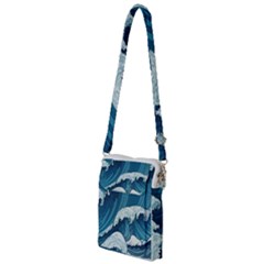 Waves Ocean Sea Pattern Water Tsunami Rough Seas Multi Function Travel Bag by Pakemis