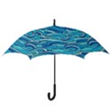 Pattern Ocean Waves Blue Nature Sea Abstract Hook Handle Umbrellas (Small) View3