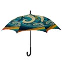 Waves Wave Ocean Sea Abstract Whimsical Abstract Art Hook Handle Umbrellas (Small) View3
