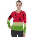 Watermelon Fruit Food Healthy Vitamins Nutrition Women s Pique Long Sleeve Tee View1