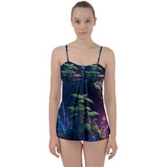 Fantasypeople Mysticism Composing Babydoll Tankini Set by Jancukart