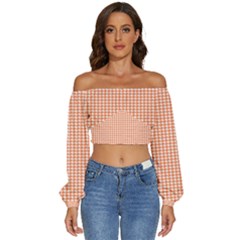 Pattern 95 Long Sleeve Crinkled Weave Crop Top by GardenOfOphir