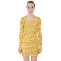 Pattern 200 V-neck Bodycon Long Sleeve Dress by GardenOfOphir