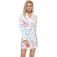 Background Pattern Texture Design Long Sleeve Satin Robe by Semog4