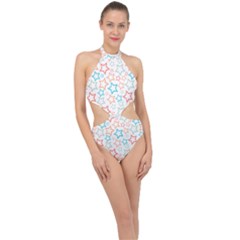Background Pattern Texture Design Halter Side Cut Swimsuit by Semog4