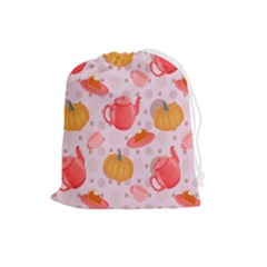 Pumpkin Tea Cup Pie Dessert Drawstring Pouch (large) by Semog4