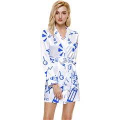 Background Pattern Graphic Long Sleeve Satin Robe by Semog4