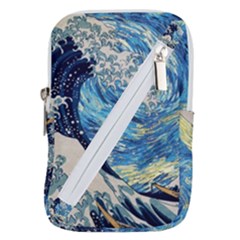 Starry Night Hokusai Vincent Van Gogh The Great Wave Off Kanagawa Belt Pouch Bag (small) by Semog4