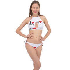 I Love Joan  Cross Front Halter Bikini Set by ilovewhateva