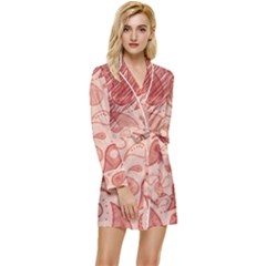 Tribal Background Pattern Texture Design Long Sleeve Satin Robe by Semog4
