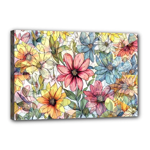 Flower Nature Floral Spring Canvas 18  X 12  (stretched) by Semog4
