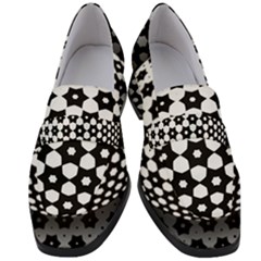 Sphere Spherical Circular Monochrome Circle Art Women s Chunky Heel Loafers by Jancukart