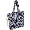 Monochrome Symmetry Abstract Drawstring Tote Bag View2