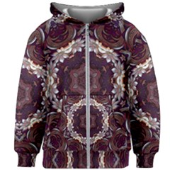 Rosette Kaleidoscope Mosaic Abstract Background Kids  Zipper Hoodie Without Drawstring by Jancukart