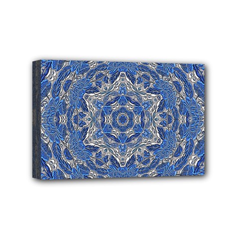 Mandala Rosette Kaleidoscope Abstract Background Mini Canvas 6  X 4  (stretched) by Jancukart