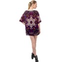Rosette Kaleidoscope Mosaic Abstract Background Art Oversized Chiffon Top View2