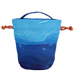 Ai Generated Ocean Sea Fish Underwater Water Drawstring Bucket Bag by Ravend
