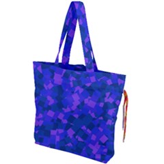 Cold Colorful Geometric Abstract Pattern Drawstring Tote Bag by dflcprintsclothing