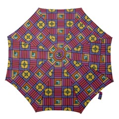 Pattern Geometric Colorful Lines Shapes Hook Handle Umbrellas (medium) by Jancukart