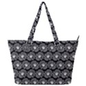 Black And White Gerbera Daisy Vector Tile Pattern Full Print Shoulder Bag View1