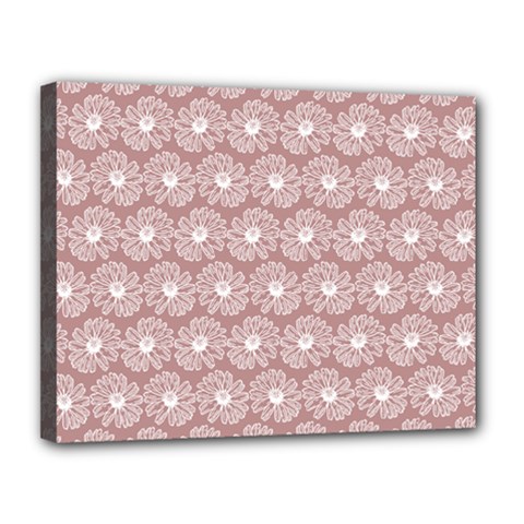 Gerbera Daisy Vector Tile Pattern Canvas 14  X 11  (stretched) by GardenOfOphir