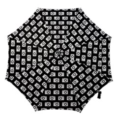 Modern Chic Vector Camera Illustration Pattern Hook Handle Umbrellas (medium) by GardenOfOphir