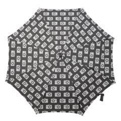 Modern Chic Vector Camera Illustration Pattern Hook Handle Umbrellas (medium) by GardenOfOphir
