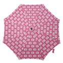 Pink Modern Chic Vector Camera Illustration Pattern Hook Handle Umbrellas (Large) View1