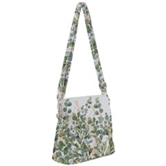 Gold And Green Eucalyptus Leaves Zipper Messenger Bag by Jack14