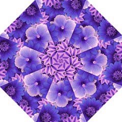 Pattern Floral Flora Flower Flowers Blue Violet Patterns Hook Handle Umbrellas (medium) by Jancukart