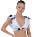I love bryan Plunge Frill Sleeve Bikini Top View1